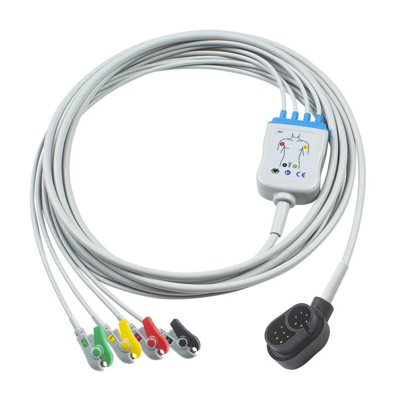 4 Cable de ECG de plomo para Welch Allyn 1500 IEC Grabber 24 meses de vida útil Compatible