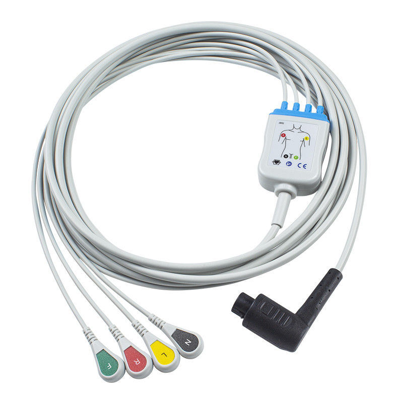 2.5m 5.0 de diámetro Corpus compatible 3 ECG Cable 4Lead IEC Grabber para el paciente