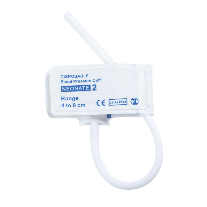 No con látex Disposable Neonatal NIBP Cuff Tubo único Tamaño 2 4-8cm