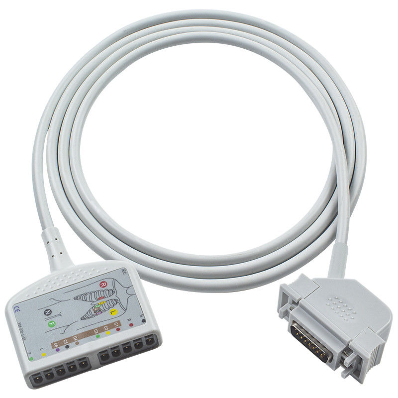 Cable de conducción de ECG sin látex para Cardiosys EK36 EK403 EK41 EK413 EK43 EK512 EK53