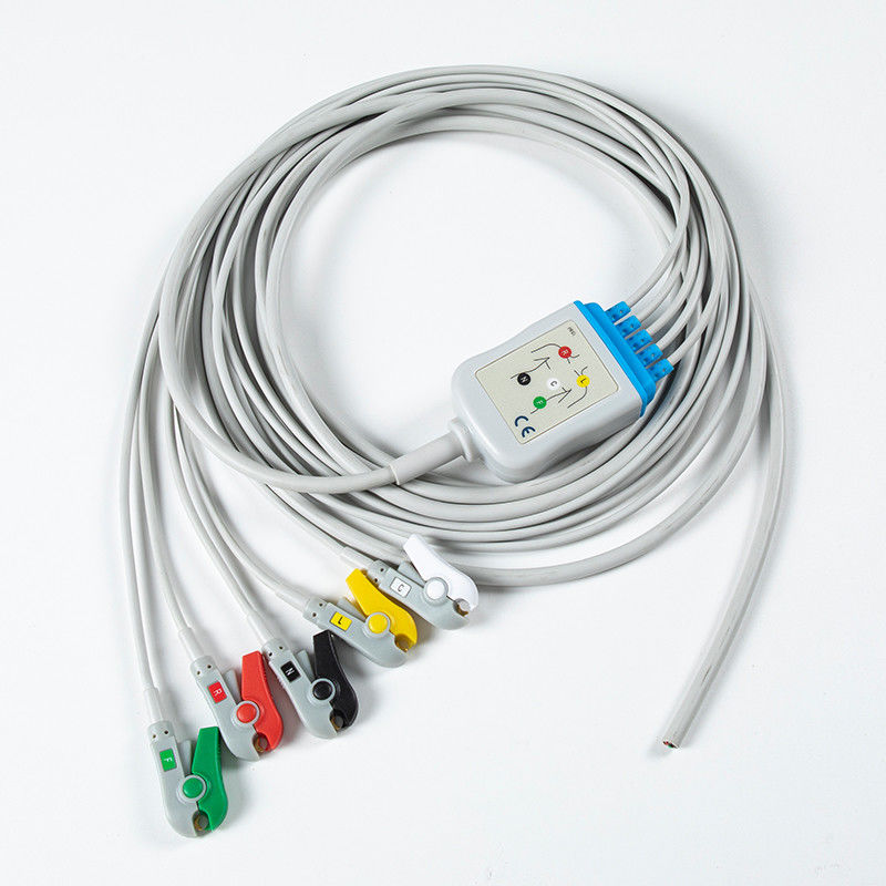 Cable de ECG semiacabado sin conector 5Agarrador de ECG de plomo IEC 2,5 m 5,0 Diámetro