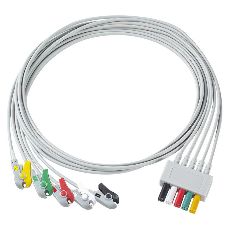 Cable de paciente S-iemens ECG 5 Plomo S-iemens IEC Grabber ECG Plomo para adultos o niños en gris