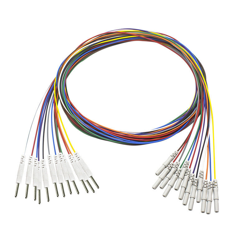 Electrodo de los Leadwires del oro EEG EMG del dinar 1.5mm-2.0m m Pin Eeg Needle Electrodes Plated