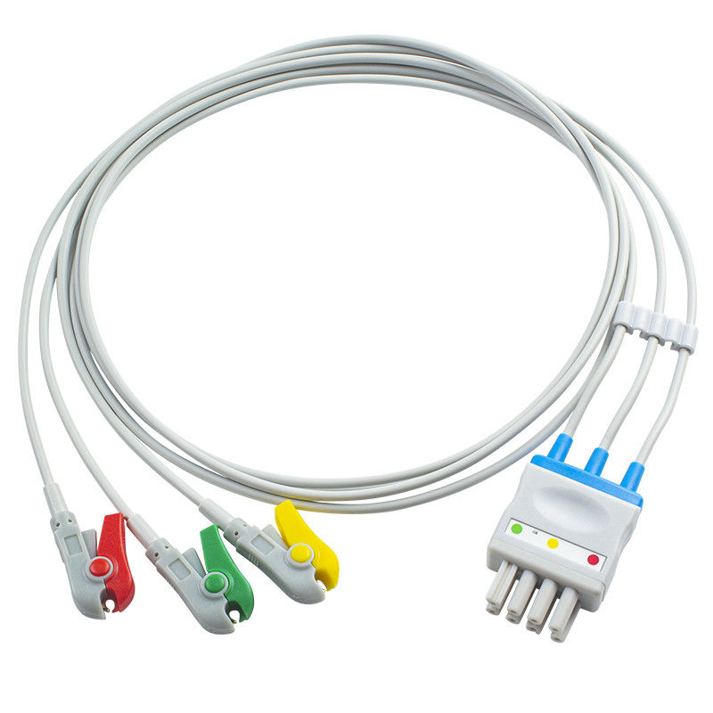 El cable BR-906P BR-903PA K911A de Nihon Kohden ECG fijó el clip del capturador de 3 ventajas para doblarse 4 Pin Connector