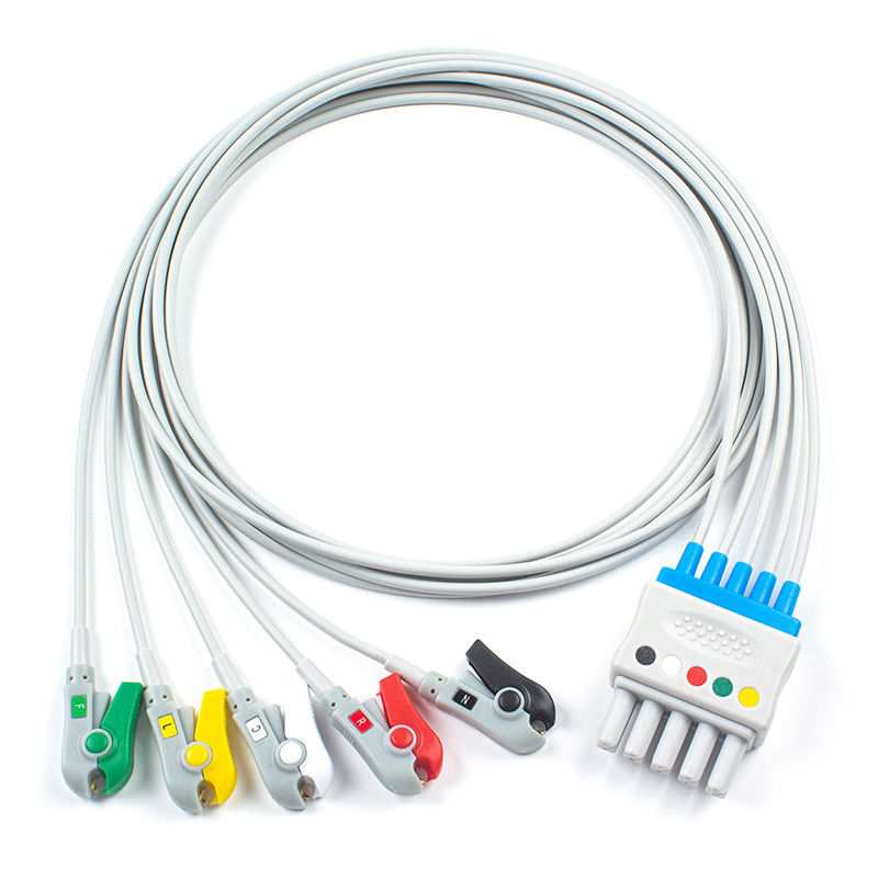 S-iemens Drager ECG Leadwires 5956359 MP03414 Conjunto de 5 clips de grabador de plomo para conector doble de 5 pines