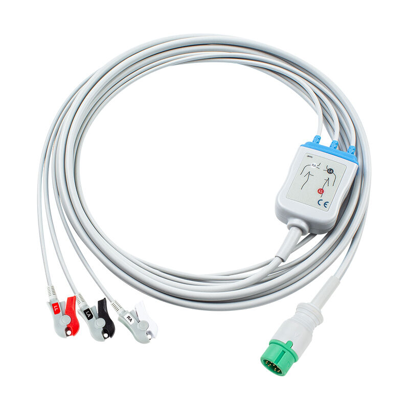 Cable ECG directo Yonker 12Pin E12 One Cables y cables conductores 3Lead AHA IEC