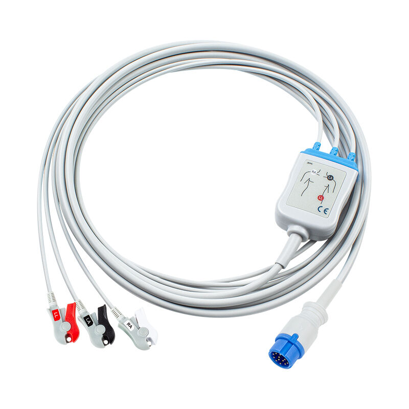 Desfibrilador Cardio-Aid CA360-B 12Pin ECG ECG Cable y cables de plomo 3Lead