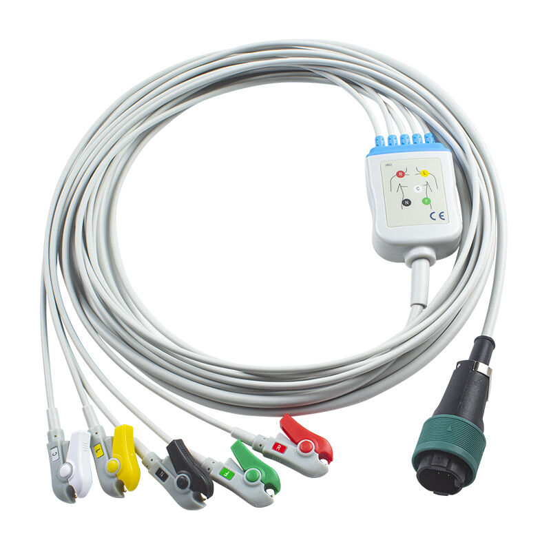 Cable y cables conductores de ECG de una pieza Saadat 6pin 8pin