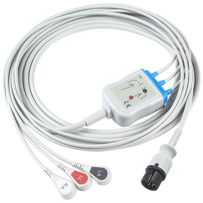 Edan Compatible de conexión directa de ECG Cable y cables de conducción 6Pin Universal AAMI 3Lead AHA Snap