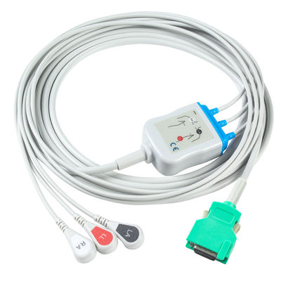 Para Nihon Kohden Cable ECG de conexión directa compatible y cables de plomo 3Lead AHA Snap