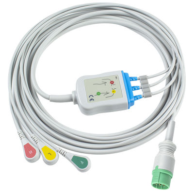 Para cables ECG compatibles con Schiller y cables de plomo Conexión directa 3 conexión de plomo
