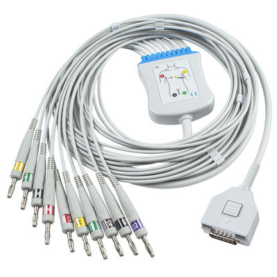 Fukuda YO monitor paciente del ECG del cable KP-500 KP-500D Cardisuny del ECG telegrafía 10 el conector del plátano 4,0 del IEC de los alambres de ventajas