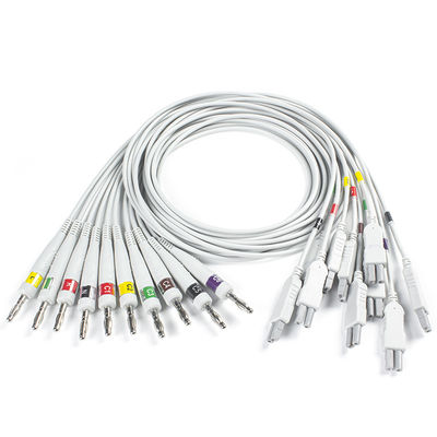Norav Quark C12x ECG de diagnóstico 12 Prueba de estrés de plomo ECG cosmético con cable del paciente TPU