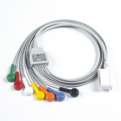 Conjunto de cables de conducción 7 cables de conducción ECG GE SEER 1000 3 canales IEC Snap Compatible para GE SEER 1000
