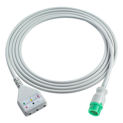 Mindray 12Pin ECG Trunk Cable Datascope Din estilo 3cable de plomo 1.30M