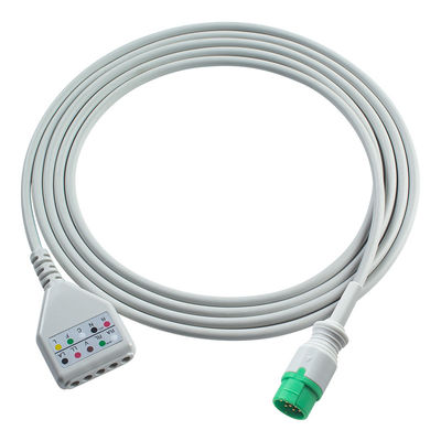 Biolight 12pin ECG Trunk Adapter Cable ECG Cable Din estilo M7000 M8000A M8500 M9500 ECG Cables de extensión