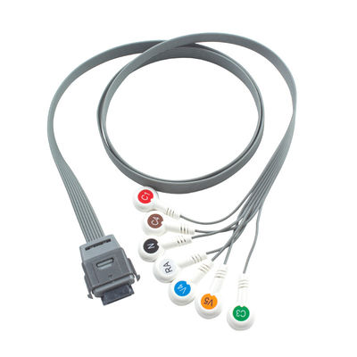 7Cable Holter de ECG de plomo Material TPU IEC Snap Compatible para el instrumento biomédico de Edan