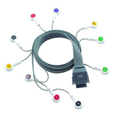 Cable Holter de ECG de plomo gris 10 Compatible con el instrumento biomédico de Edan IEC Snap