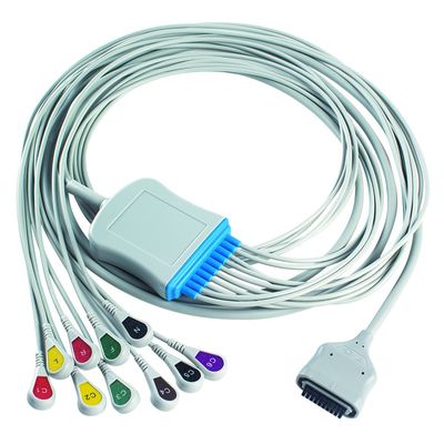 EDAN Dx12 10Cable Holter de ECG de plomo Snap 2.2M Cable de tronco y cables de plomo longitud 0.8/1.2M