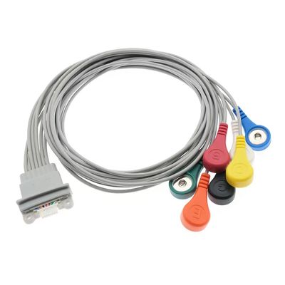Compatible con Schiller Medilog AR12 más ECG Holter Cable 7Lead IEC Snap AR4 más FD5