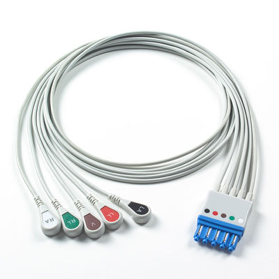 Cables de conducción ECG compatibles para Datascope/Maquet/Getinge 5 Plomo, Snap AHA