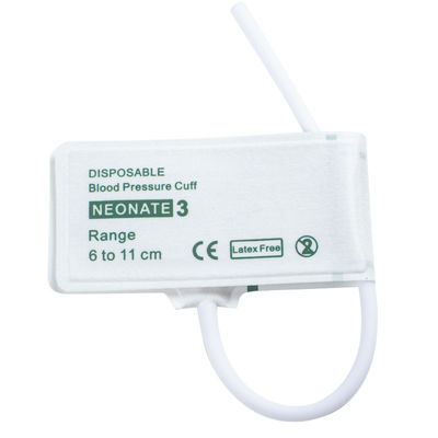 Tubo único tamaño 3 6-11cm Disposable Neonato NIBP Cuff Vida útil 24 meses Sin látex