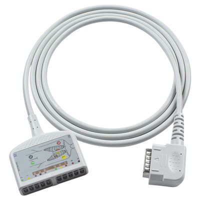 Cable de conducción de ECG de 15 pin y 10 plomo sin látex IEC/AHA para 108 109 110 1210 1211 601