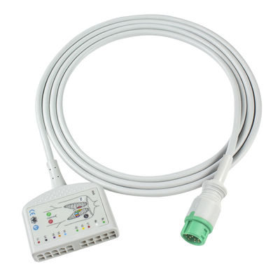TPU Dynascope DS-5100E 12Pin ECG Cable del paciente 10Lead para la compatibilidad entre adultos y niños