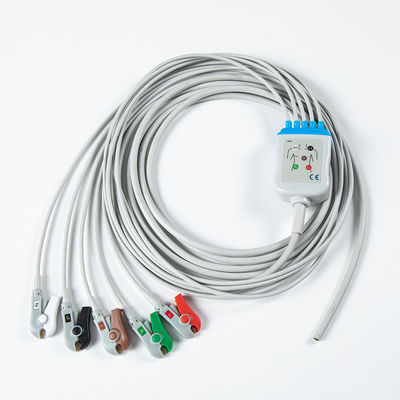 5 Graba AHA gris de plomo Cables ECG semiacabados piezas de repuesto para equipos hospitalarios